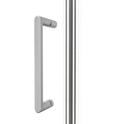 Fortifura Galeria Douchecabine - 90x90x200cm - scharnieren - deurgreep - vlak - gesatineerd veiligheidsglas - Geborsteld RVS PVD (Rvs)