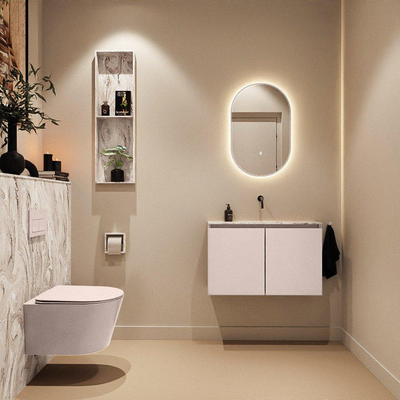 MONDIAZ TURE-DLUX 80cm toiletmeubel Rosee. EDEN wastafel Glace positie midden. Zonder kraangat.