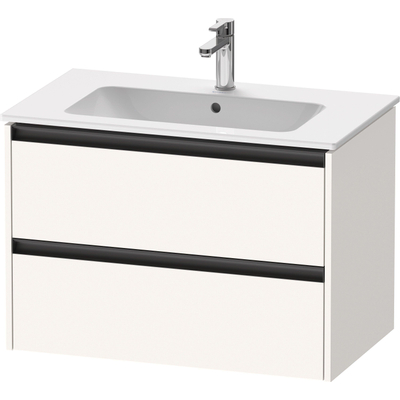 Duravit Ketho 2 wastafelonderbouwkast met 2 laden 81x48x55cm met grepen antraciet wit supermat