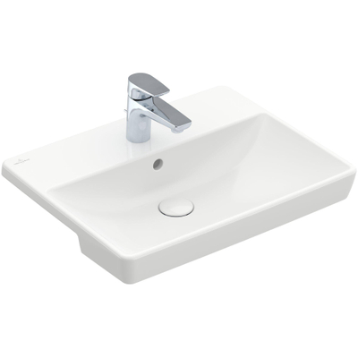 Villeroy & Boch Avento voorbouwwastafel 55x36cm 1 kraangat met overloop wit