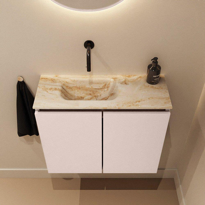 MONDIAZ TURE-DLUX 60cm toiletmeubel Rosee. EDEN wastafel Frappe positie links. Zonder kraangat.