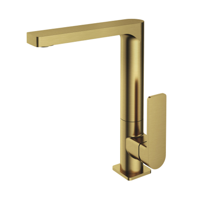 Hotbath Gal Wastafelmengkraan Draaibare uitloop Geborsteld messing PVD