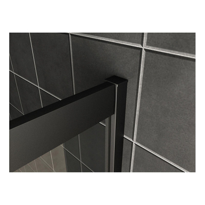 Wiesbaden Salone cabine met 1 draaideur 900 x 900 x 2000 x 8 mm nano helder glas/mat zwart