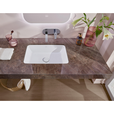 Villeroy & Boch Architectura inbouwwastafel 60x45x17cm Rechthoek 1 kraangat zonder overloopgat Wit Alpin glans Ceramic