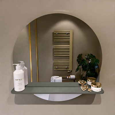 Mondiaz SPOT Badkamerspiegel - rond 60cm - spiegelplanchet - kleur Smoke