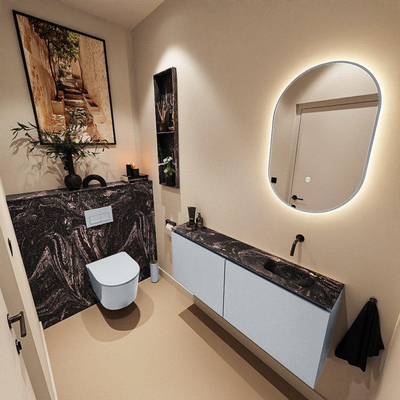 MONDIAZ TURE-DLUX 120cm toiletmeubel Clay. EDEN wastafel Lava positie rechts. Zonder kraangat.