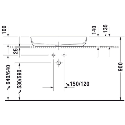 Duravit Luv opzetwastafel 80x40cm zonder kraangat geslepen wit