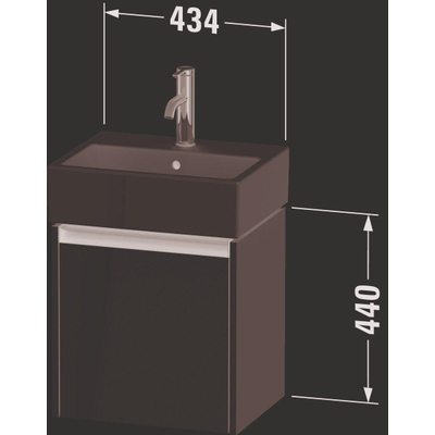 Duravit Ketho 2 wastafelonderbouwkast met 1 deur 43.4x33.8x44cm rechts, met greep antraciet basalt mat