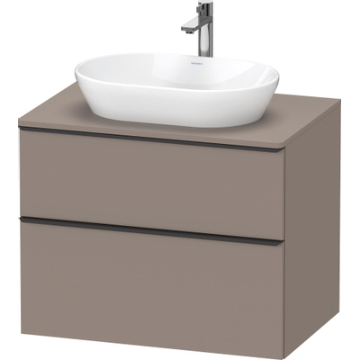 Duravit D-Neo wastafelonderkast 80x66.4x55cm 2 lades Basalt Mat