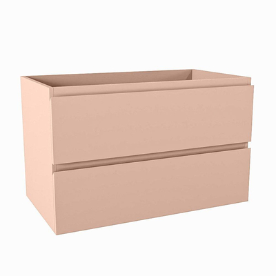 Mondiaz HAY wastafelonderkast - 80x45x50cm - 2 lades - uitsparing midden - softclose - Rosee