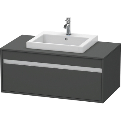 Duravit Ketho Wastafelonderkast 100x55.5x42.6cm 1 lade Standaard greep met softclose spaanplaat Grafiet Mat