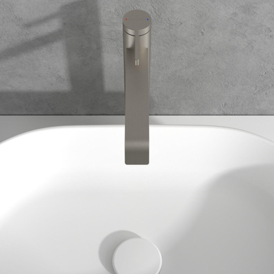 Villeroy & Boch Dawn Eengreeps wastafelkraan verhoogd - Matt Brushed Nickel (RVS)