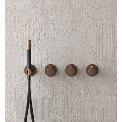 Hotbath Cobber afbouwdeel inbouw badendouche thermostaat met 2 stopkranen zonder uitloop geborsteld koper PVD