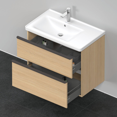 Duravit D-Neo wastafelonderkast 78.4x62.5x45.2cm 2 lades Natuur eiken Mat