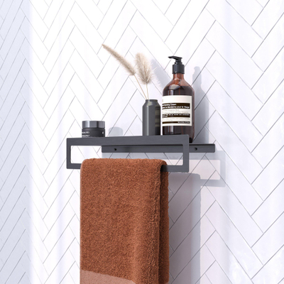 Brauer handdoekrek - 43cm - Gunmetal geborsteld