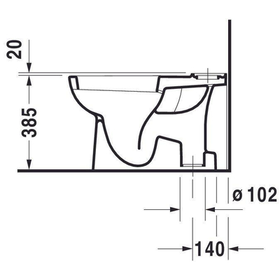 Duravit D-code closet staand 650mm diepspoel verticale afvoer AU wit