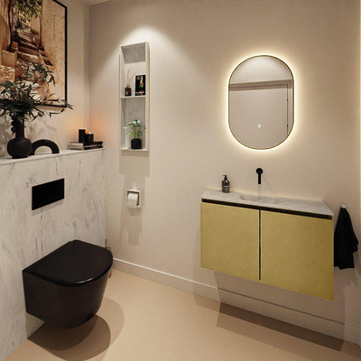 MONDIAZ TURE-DLUX 80cm toiletmeubel Oro. EDEN wastafel Opalo positie midden. Zonder kraangat.