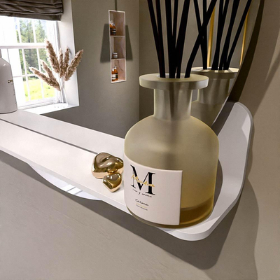 Mondiaz SPOT Badkamerspiegel - rond 70cm - spiegelplanchet - kleur Talc