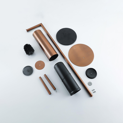 Fortifura Calvi vrijstaande toiletrolhouder met toiletborstel - Geborsteld koper PVD (Koper)