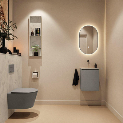 MONDIAZ TURE-DLUX Toiletmeubel - 40cm - Smoke - EDEN - wastafel Opalo - positie midden - Zonder kraangat