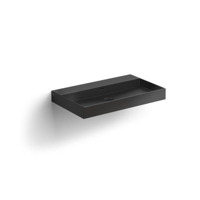 Clou Wash Me wastafel 70x42x8cm zonder plug Keramiek Zwart mat