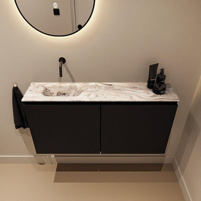 MONDIAZ TURE-DLUX 100cm toiletmeubel Urban. EDEN wastafel Glace positie links. Zonder kraangat.
