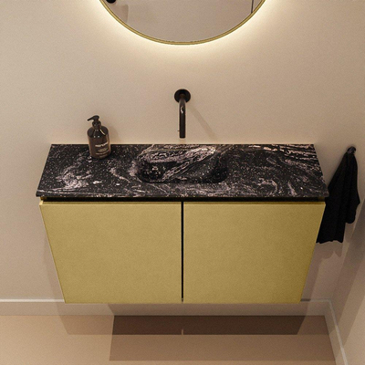 MONDIAZ TURE-DLUX 80cm toiletmeubel Oro. EDEN wastafel Lava positie midden. Zonder kraangat.