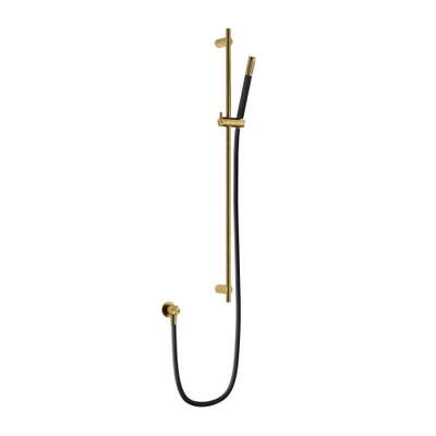 Hotbath Archie Glijstang - 90cm - wanduitlaat - doucheslang 1.5m - handdouche - geborsteld messing PVD