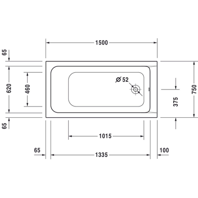 Duravit D Code bad acryl rechthoekig 150x75x40cm wit