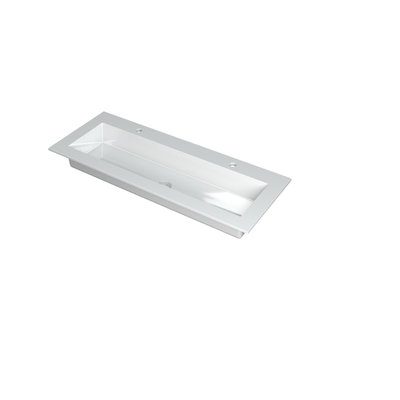 INK Kraft wastafel - 120x45x1cm - 1 wasbak - 2 kraangaten - wit glans