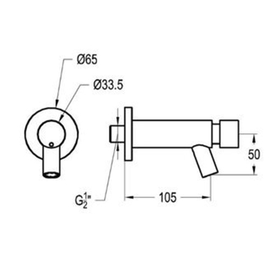 Plieger Napoli toiletkraan wandmodel zelfsluitend 1/2 looptijd 15 sec. chroom