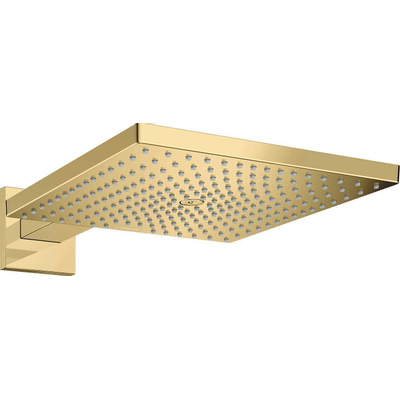 Hansgrohe Raindance E Square hoofddouche E300 1jet met douchearm 39cm 30x30cm polished gold