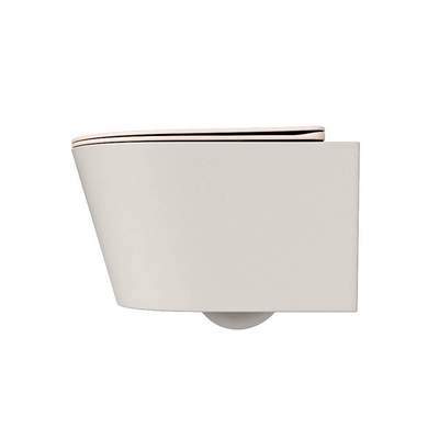 MONDIAZ LAVIE wandclosetpack - 36x53cm - diepspoel - rimless - Linen (offwhite) - softclose - quick-release - toiletzitting - Rosee (roze)