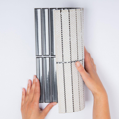 The Mosaic Factory Sevilla mozaïektegel - 29.6x29.9cm - wandtegel - Rechthoek - Porselein Grey Glans