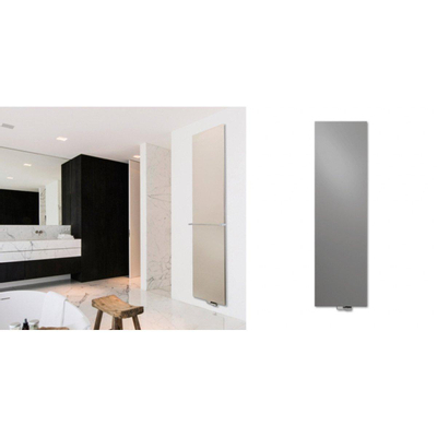 Vasco Niva Lak N1L1 designradiator verticaal enkel 2020x620mm 1490W - aansluiting 1188 zwart structuur (RAL9005)