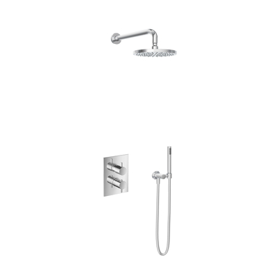 Hotbath Get Together IBS2A Regendoucheset inbouw - 35cm wandarm - 20cm ronde hoofddouche - staafhanddouche - chroom