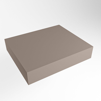 Mondiaz TOP 51 Topblad - 50x51x12cm - geschikt voor afdekplaat - Solid surface - Smoke