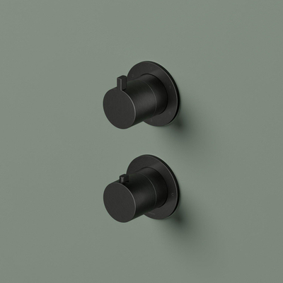 Hotbath Ace Afbouwdeel - voor inbouwthermostaat - 3-weg - omstel - zwart geborsteld PVD