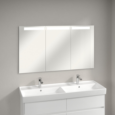 Villeroy & Boch My View In inbouw spiegelkast met LED verlichting 3 voudig dimbaar met 3 deuren 130.1x74.7x10.7cm