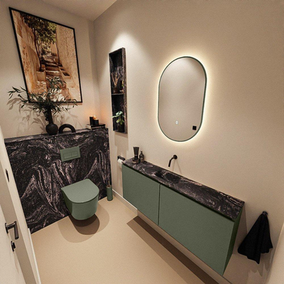 MONDIAZ TURE-DLUX 120cm toiletmeubel Army. EDEN wastafel Lava positie midden. Zonder kraangat.