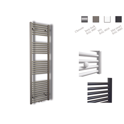 Sanicare design radiator midden aansluiting recht 160 x 45 cm inox-look