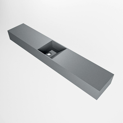 Mondiaz TYNE Fontein - 120x23x12cm - wasbak midden - zonder kraangaten - solid surface - Plata