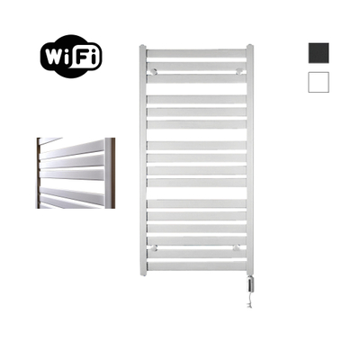 Sanicare HVW - Moda electrische WifiRadiator - 120x60cm - mat wit met thermostaat wit - rechtsonder