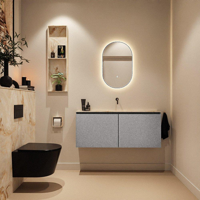 MONDIAZ TURE-DLUX 120cm toiletmeubel Plata. EDEN wastafel Frappe positie midden. Zonder kraangat.