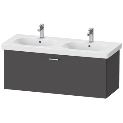 Duravit XBase Wastafelonderkast 115x45.8x44.8cm 1 lade Standaard greep met softclose spaanplaat Grafiet Mat