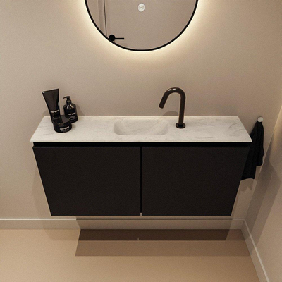 MONDIAZ TURE-DLUX 100cm toiletmeubel Urban. EDEN wastafel Opalo positie midden. Met 1 kraangat.