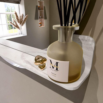 Mondiaz SPOT Badkamerspiegel - rond 90cm - spiegelplanchet - kleur Ostra