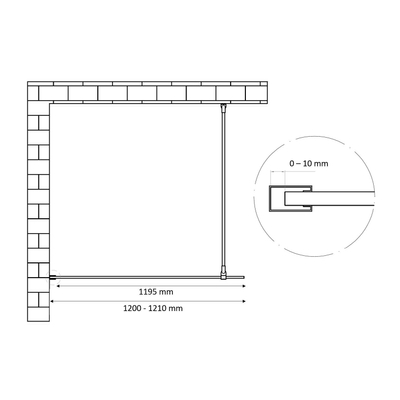 Best Design Dalis-1200 inloopdouche 120x200cm 8mm veiligheidsglas NANO chroom