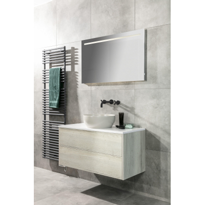 Plieger Uno Plus spiegel met geïntegreerde LED verlichting horizontaal + verwarming 140x60cm en indirecte verlichting onderzijde met schakelaar PL