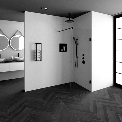 BRAUER Create Inloopdouche - 80x200cm - profielloos - antikalk - 8mm veiligheidsglas - antraciet mat